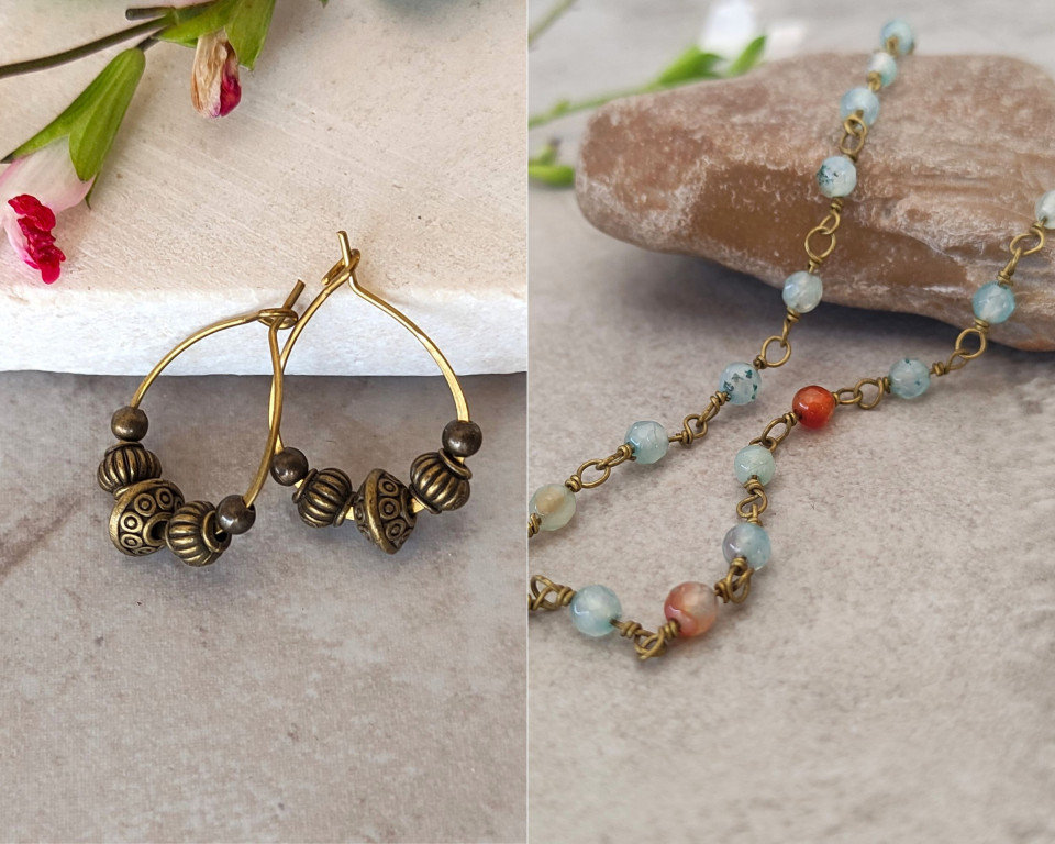 שרשרת סופה ועגילי לוטוס