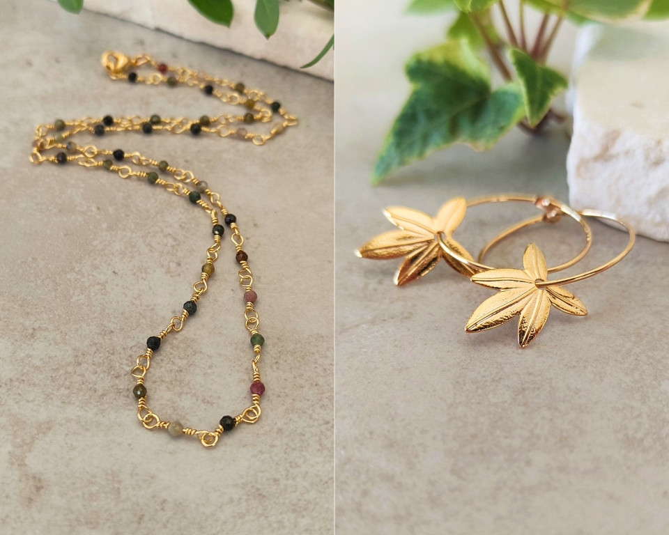 שרשרת שדה בר ועגילי ניצן