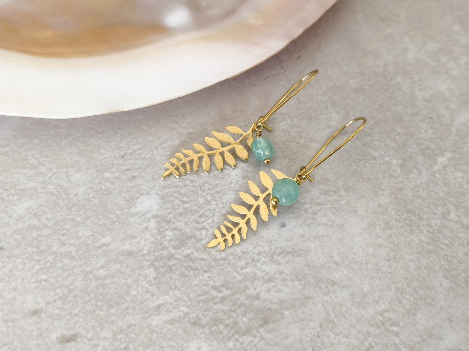 עגילי שלווה (חרוז ירוק או ורוד)