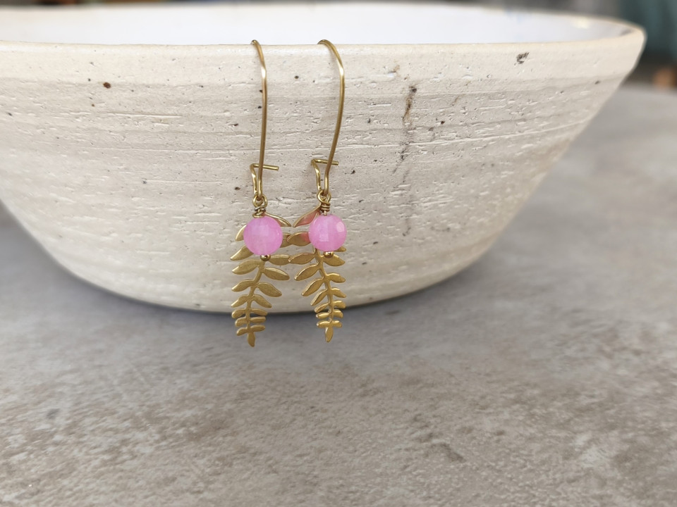 עגילי שלווה (חרוז ירוק או ורוד)