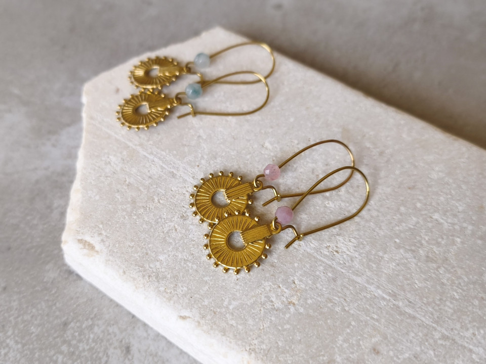 עגילי עפרי (חרוז ורוד או מנטה)