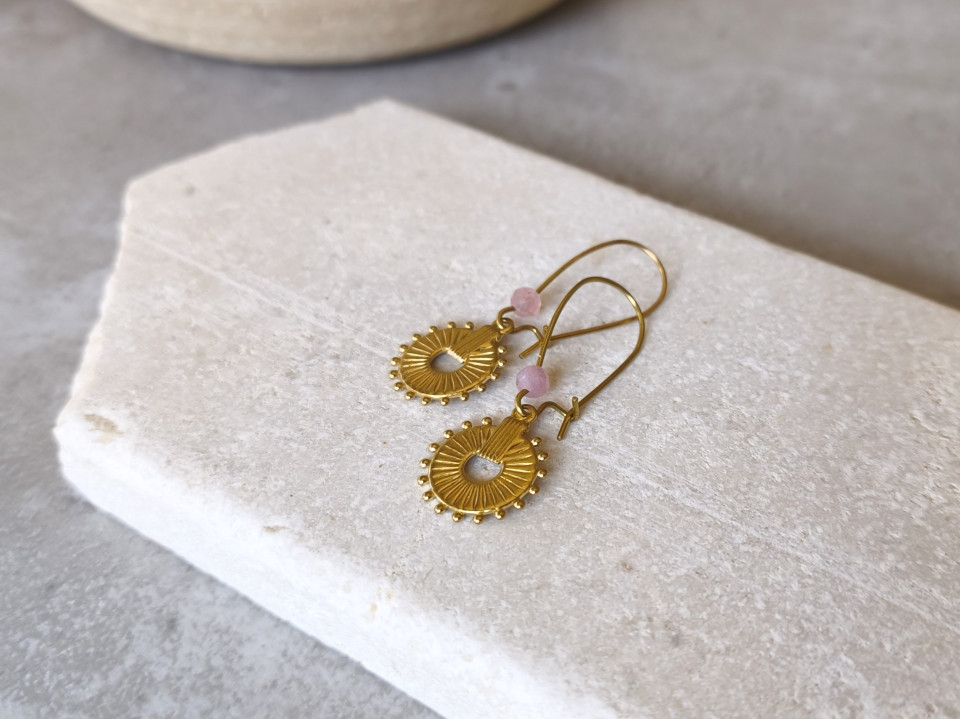 עגילי עפרי (חרוז ורוד או מנטה)